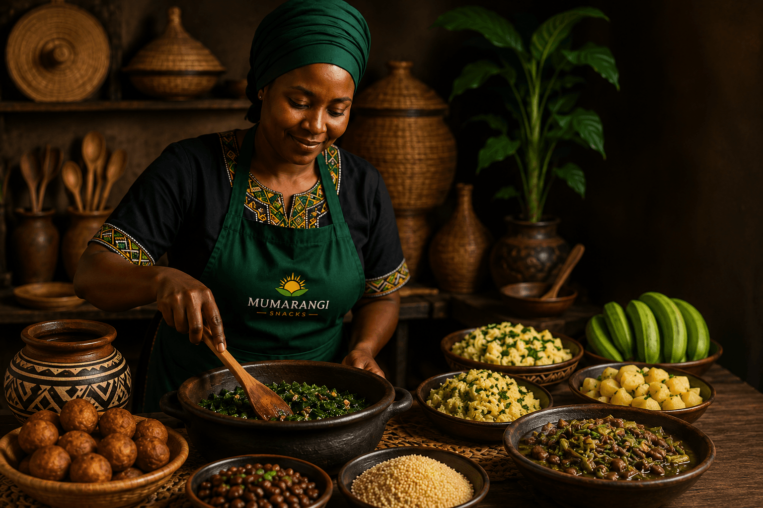 Preparing traditional Rwandan food